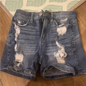 SO Blue Distressed Jean Shorts